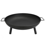 Adler AD 6819 Feuerschale Garten 58 cm, Stahl Feuerstelle Outdoor für Holz & Briketts, runde Gartenschale mit Griffen, 3 Standbeinen, hitzebeständig bis 500 °C, Matt
