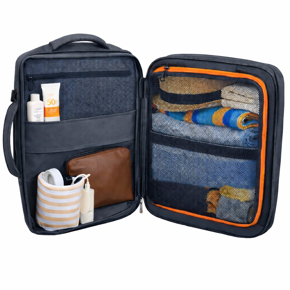 Camry CR 6881dg Business Rucksack 24 L erweiterbar, Handgepäck Rucksack 40x20x30 cm, Laptoprucksack bis 15,6 Zoll, RFID, USB, YKK-Reißverschlüsse, wasserabweisend