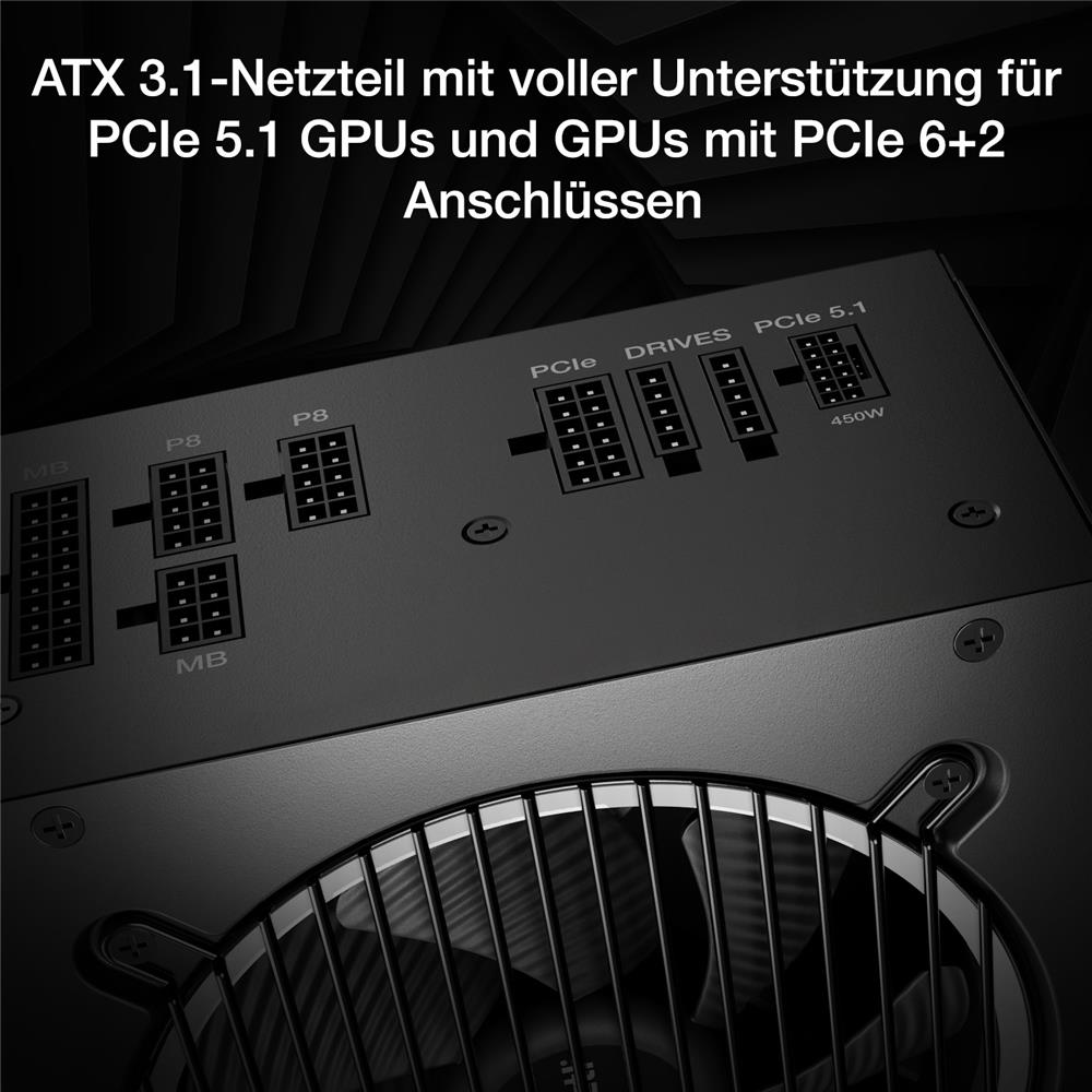 be quiet! Pure Power 13 M 650W Netzteil 80 PLUS® Gold Effizienz ATX 3.1-Netzteil für PCIe 5.1 GPUs 120mm Lüfter