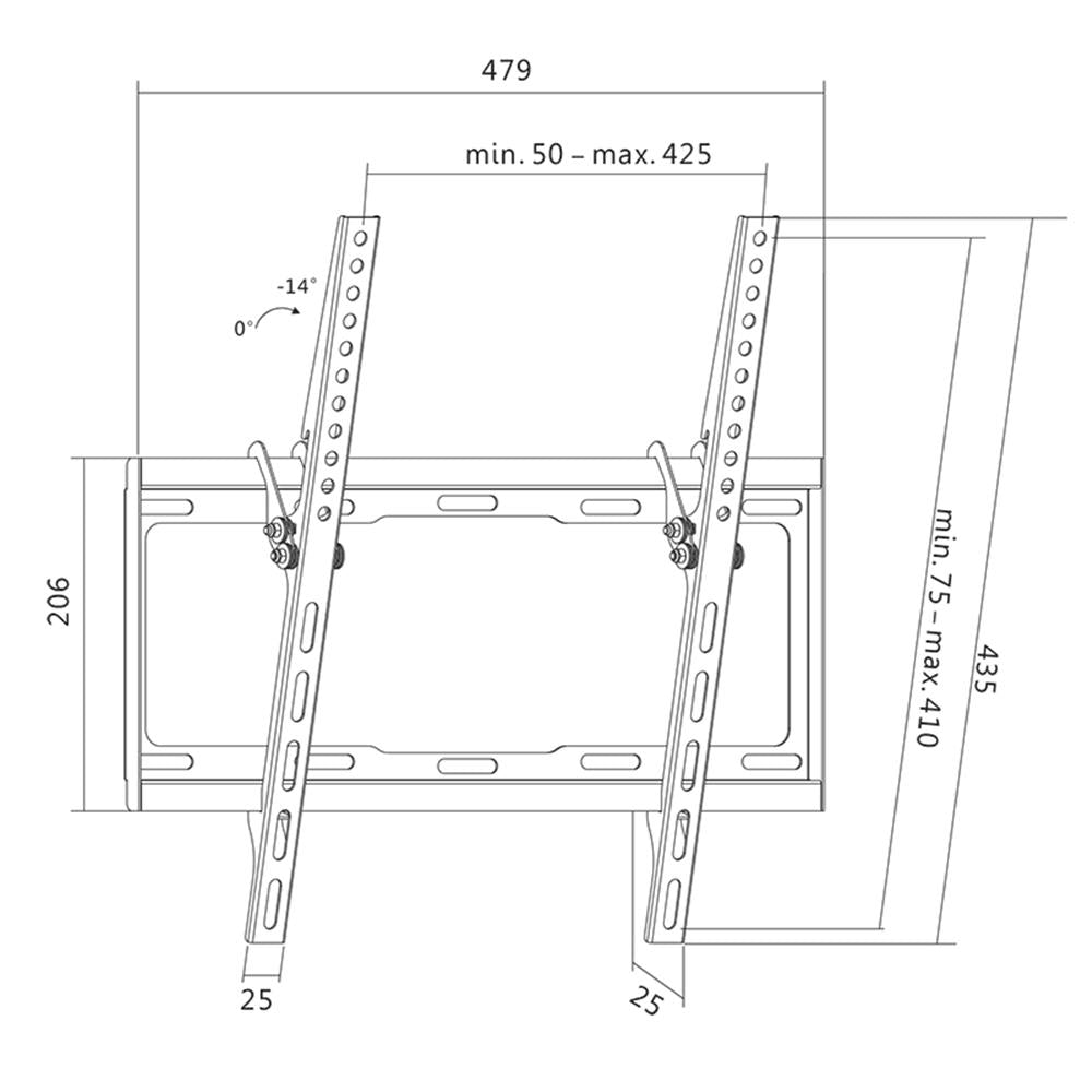 LogiLink TV Wandhalterung 32 bis 55 Zoll neigbar bis 35 kg