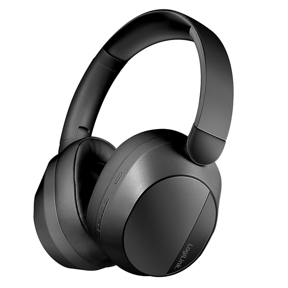 LogiLink Bluetooth 6.0 Sound Wave-Headset, ANC, 3,5 mm AUX, 15 StuLogiLink Bluetooth 6.0 Sound Wave-Headset mit ANC, 15h Akku, Schwarznden Akkulaufzeit, Schwarz