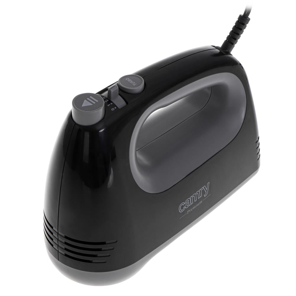 Camry CR 4220b Handmixer mit Knethaken und Quirlen, 750 W, schwarz