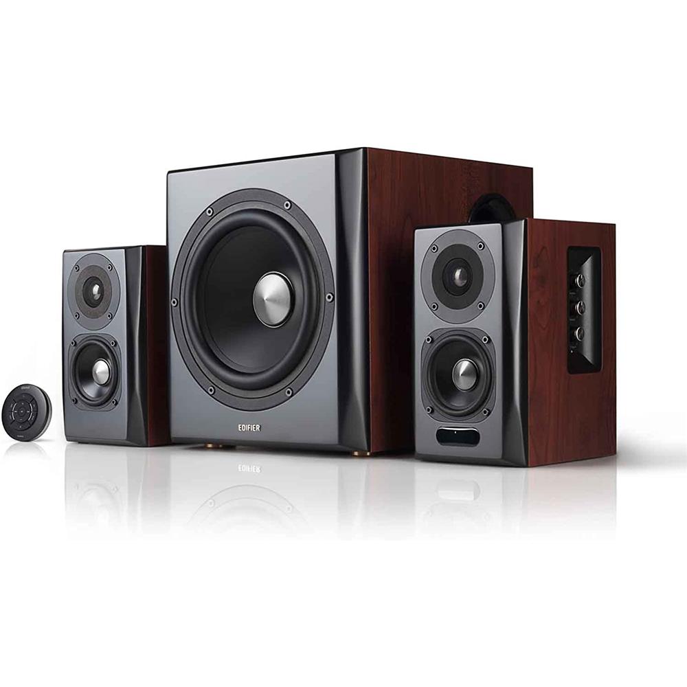 Edifier S350DB 2.1 Home-Entertainment-System (150 Watt) mit Bluetooth 4.0 (aptX), Holzfarben