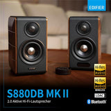 Edifier S880DB MKII – Hi‑Res Wireless 2.0 Lautsprecher, 88W, Walnuss