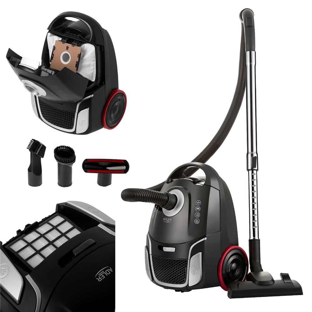 Adler AD 7054 Beutelstaubsauger allergikerfreundlich Bodenstaubsauger Staubsauger schwarz
