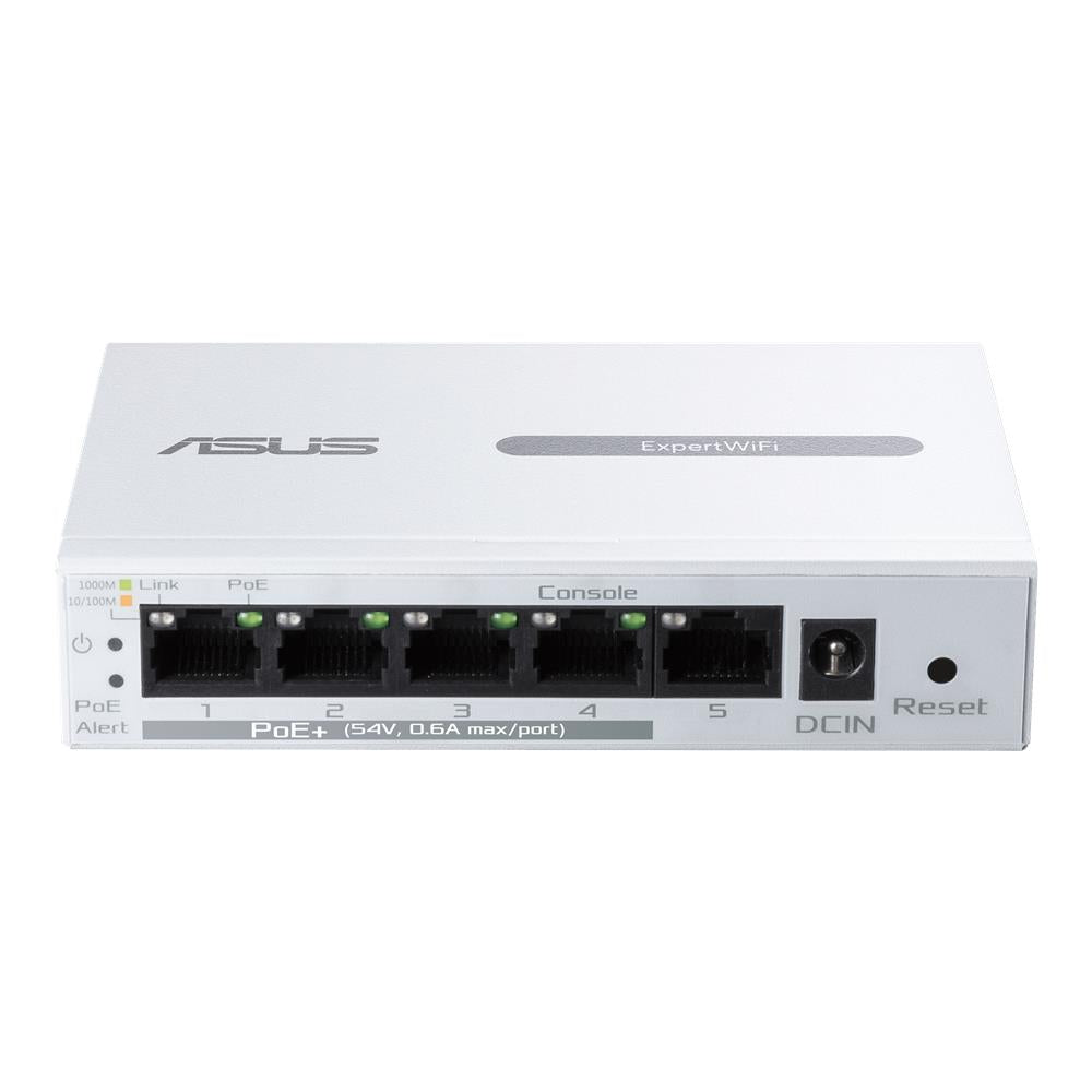ASUS ExpertWiFi EBP15 5‑Port GbE Smart Managed PoE+ Switch mit 4 PoE‑Ports und 60 W