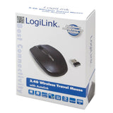 LogiLink Mini Funkmaus mit 2,4GHz, 1200dpi, für Notebook, Schwarz