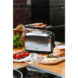 Adler AD 3222 Toaster in Silber, 1000W, mit Brötchenaufsatz, 7 Stufen und Krümelschublade