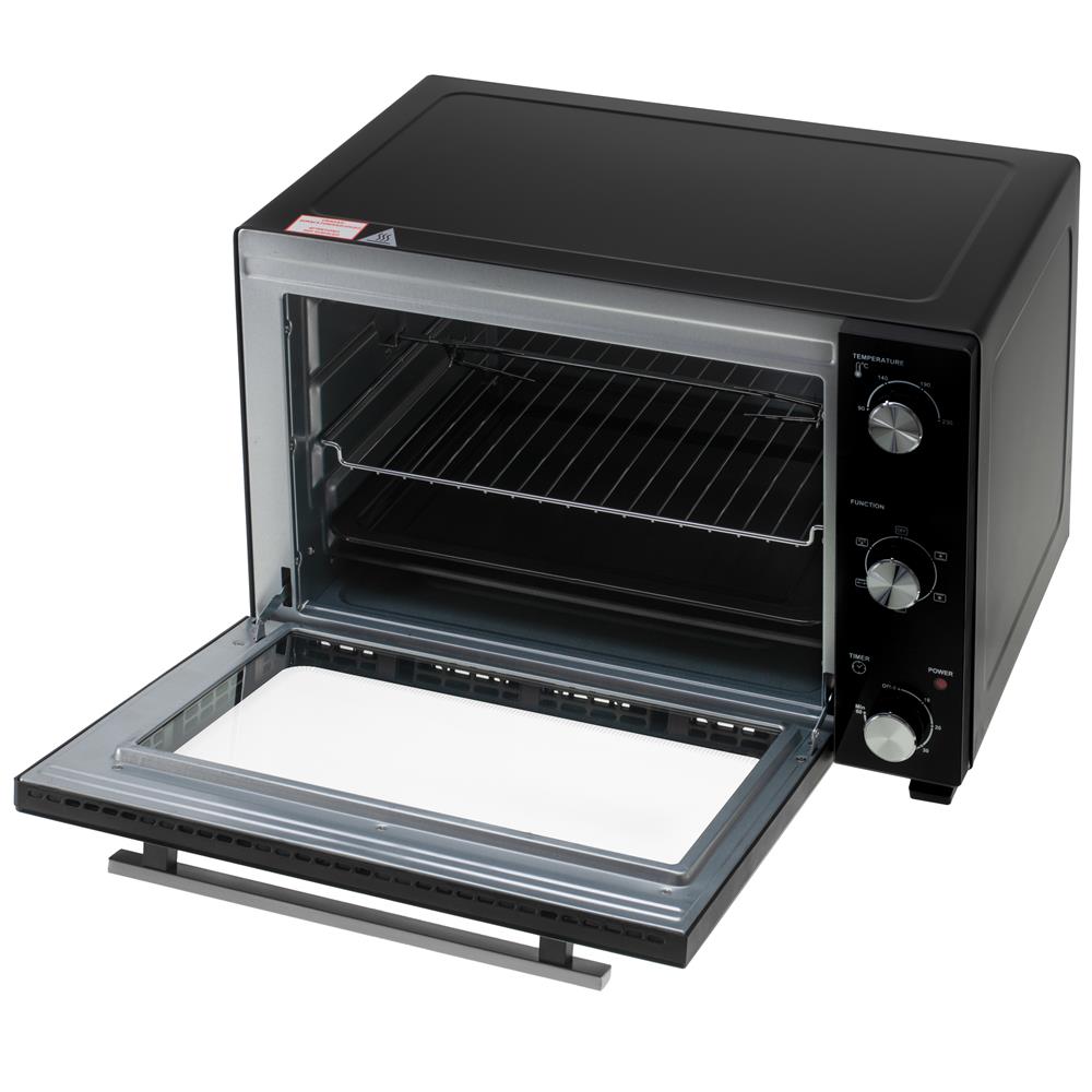Adler AD 6026 Elektrobackofen 48L Umluft Timer Mini Backofen Drehspieß schwarz