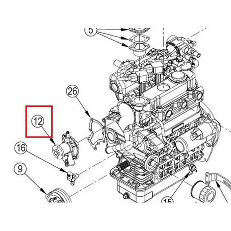 Nilfisk Original 56511549 Pump Water WG972 Engine Wasserpumpe