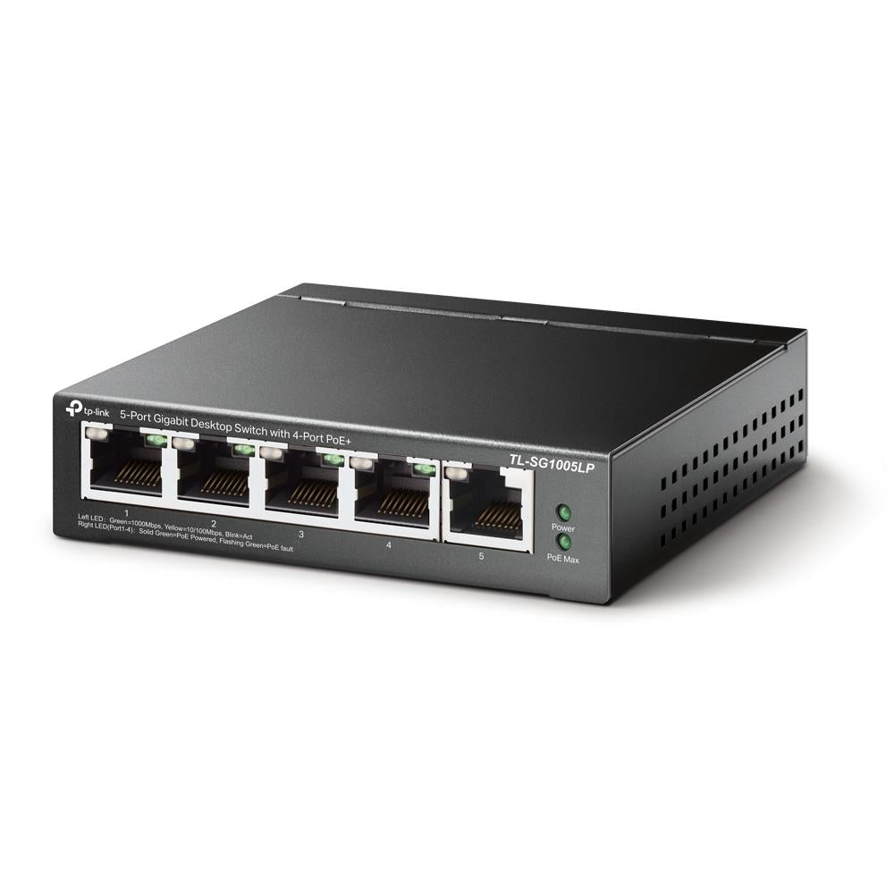 TP-Link TL-SG1005LP 5-Port-Gigabit-Desktop-Switch mit 4-Port-PoE+ Metallgehäuse