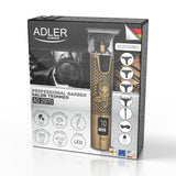 Adler AD 2970 Profi Barber Haarschneider Trimmer, Rasierapparat Konturenschneider für Bart, Nacken und Haarlinien, Keramikklinge, USB-C, Metallgehäuse Golden