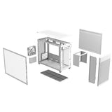 ASUS Prime AP201 Tempered Glass MicroATX Gehäuse Weiß, unterstützt 360-mm-Kühler, ATX-Netzteile