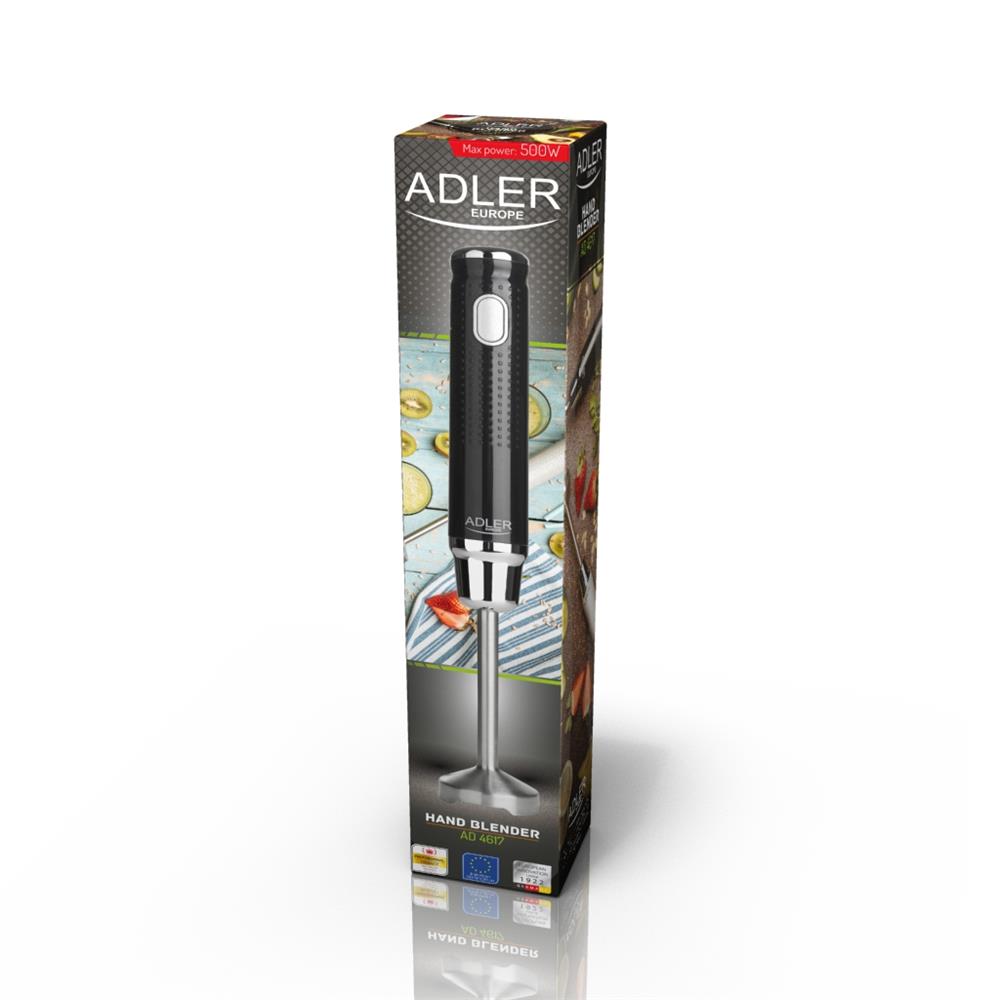 Adler AD 4617 Stabmixer Edelstahl Schwarz Pürierstab Zerkleinerer Handmixer Mixstab