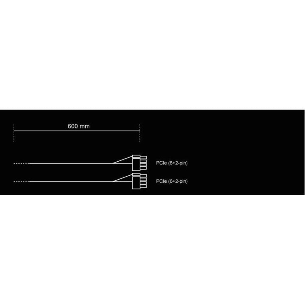 be quiet! PCIe Power Cable CP-6620 2x 6+2-pin Stromkabel für PC Netzteile CPU Kabel schwarz