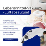 Adler AD 4515 mobiles Vakuumierungsgerät Lebensmittel Vakuumierer Set Vakuumierungsbeutel weiß