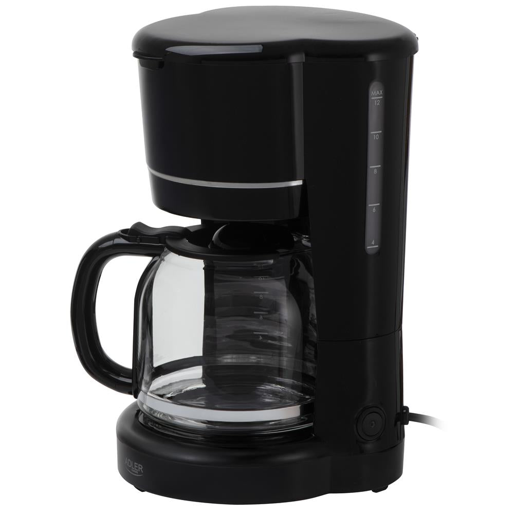 Adler AD 4383 Filterkaffeemaschine 1,5 L Schwarz mit Warmhaltefunktion und Nylonfilter