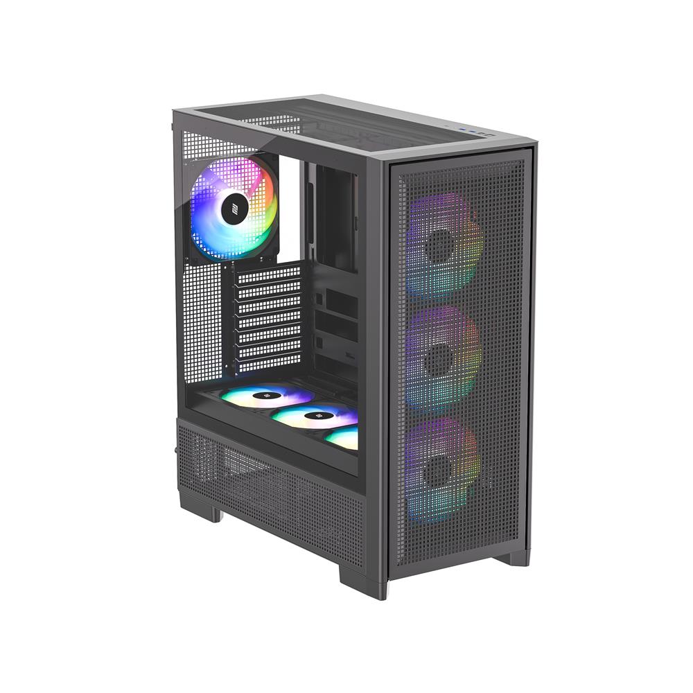 Silentware Air 2000 A-RGB Black – Midi Tower mit Glas-Seitenfenster & 7 RGB-Lüftern für maximalen Airflow