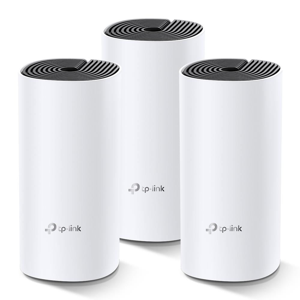 TP-Link Deco M4 Mesh WLAN Set (3er Pack) AC1200 Dual Band Router & Repeater Reichweite bis zu 370 m²