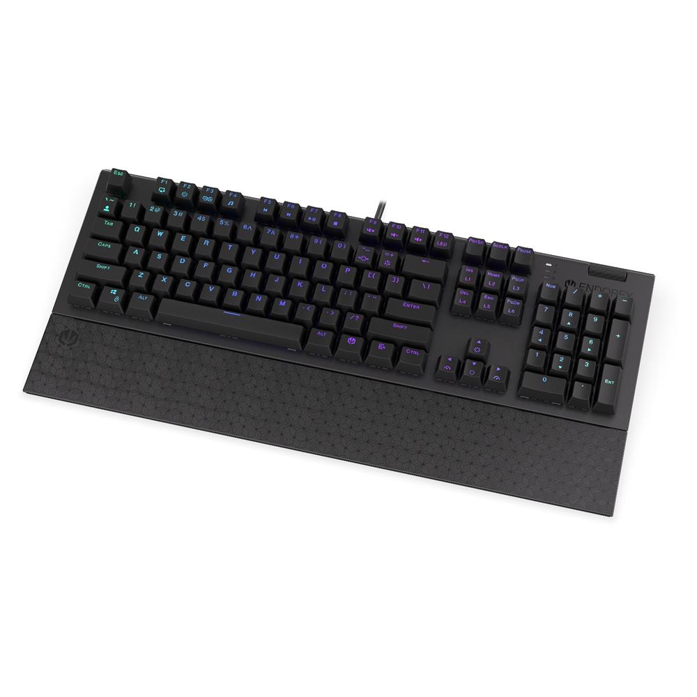 ENDORFY Omnis Blue, Mechanische Tastatur, Handballenauflage, US-Layout (QWERTY), mechanische Schalter in Kailh Blue