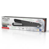 Adler AD 2327b Akku Glätteisen kabellos, USB-C Reise-Haarglätter mit Keramikplatten, LED-Display, 3 Temperaturstufen, Aufbewahrungsbeutel, Schwarz