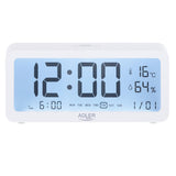 Adler AD 1195w digital Wecker batteriebetrieben Temperaturanzeige weiß