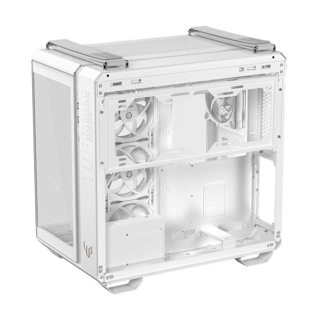 ASUS TUF Gaming GT502 Horizon TG ARGB White Zweikammer PC Gehäuse mit 4 ARGB Lüftern