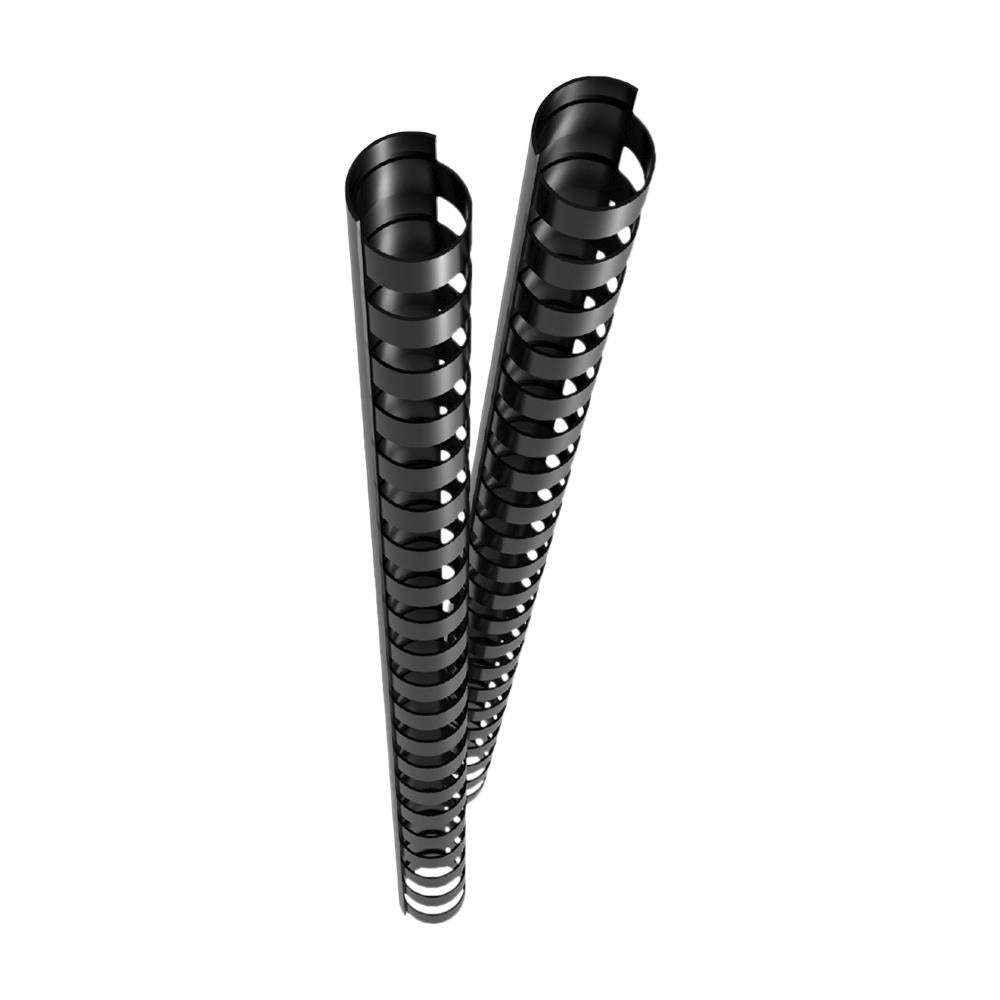 GENIE Spiralbinderücken Plastikbinderücken DIN A4 12 mm, schwarz, 25 Stk.
