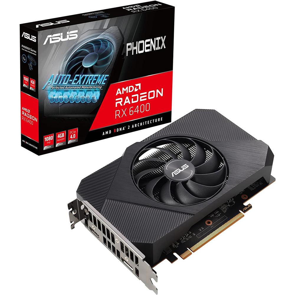 ASUS PH-RX6400-4G Phoenix AMD Radeon RX6400 4GB GDDR6 Gaming Grafikkarte HDMI DisplayPort