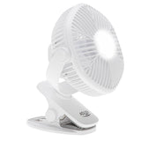 Adler AD 7335 Akku Ventilator mit LED Licht und Drehfunktion Weiß