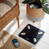 Adler AD 8186 Tuya Smart Badezimmerwaage mit App Bluetooth Personenwaage schwarz
