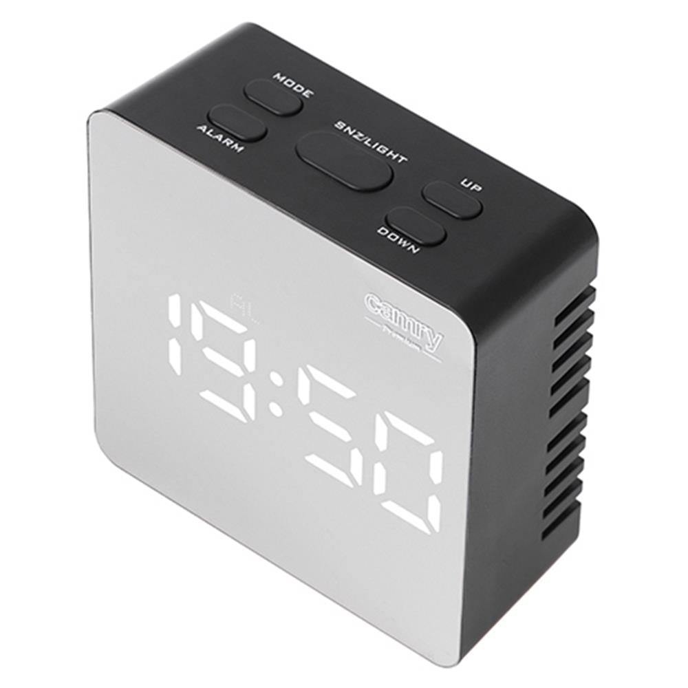 Camry Wecker CR 1150b digital schwarz LED Anzeige beleuchtet Datum Uhr Temperatur USB Batterie Thermometer