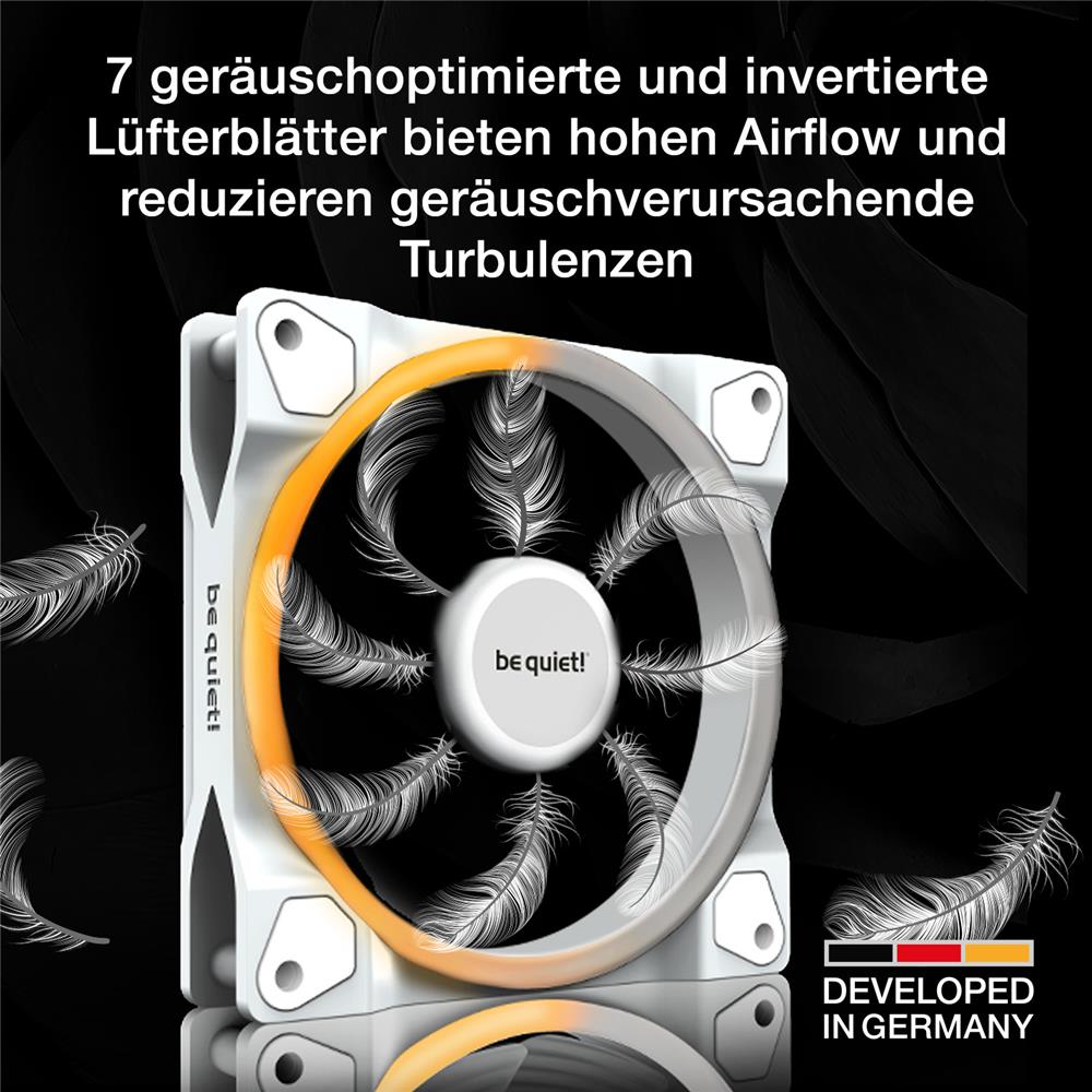 be quiet! Light Wings 140mm PWM Reverse White 7 invertierte Lüfterblätter hoher Airflow