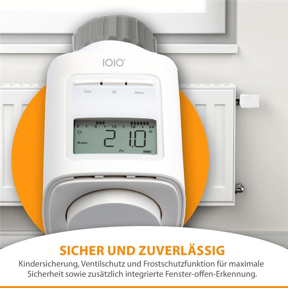 IOIO HT 2000-23 elektronisches Heizkörperthermostat 6er Pack programmierbar Heizthermostat digital
