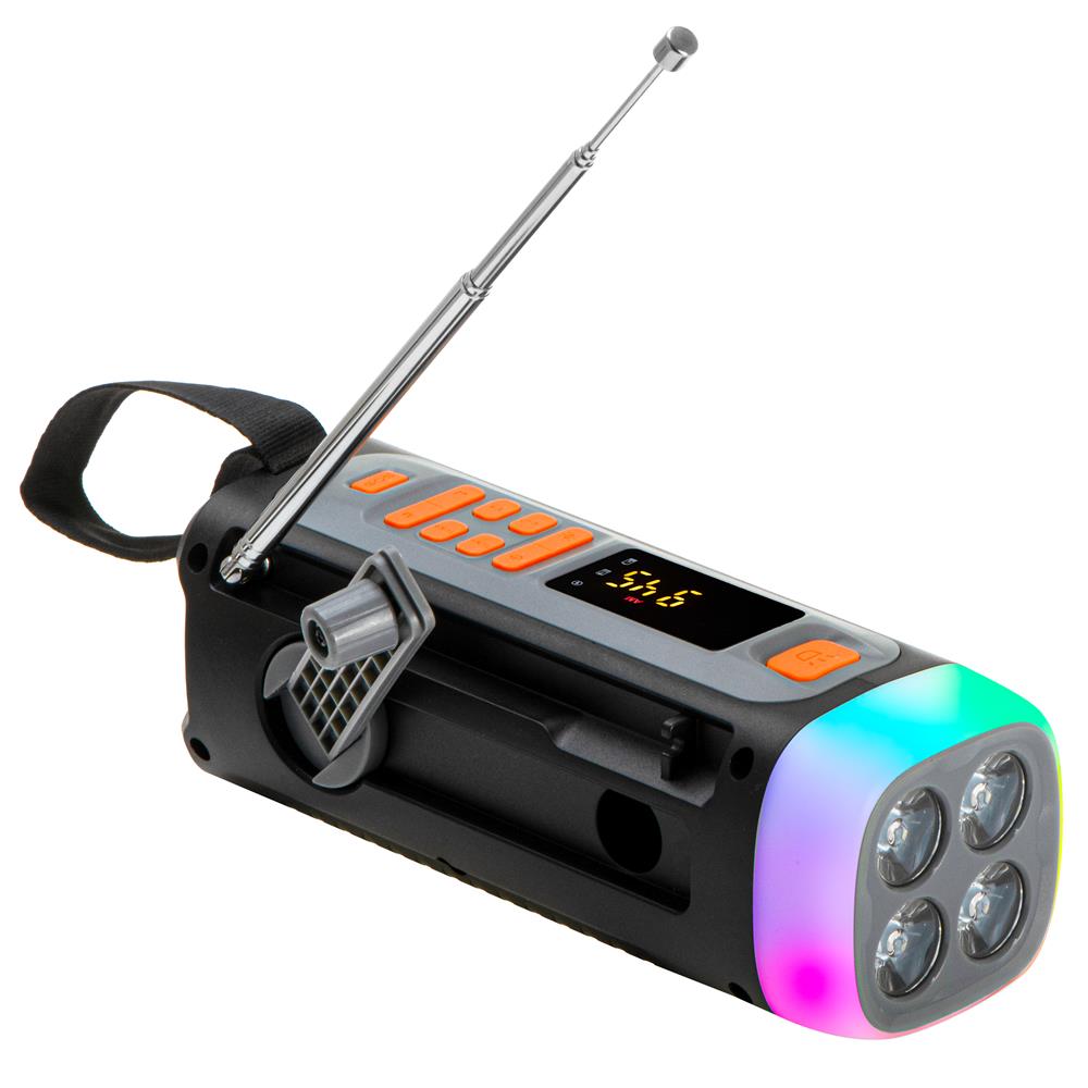 Adler AD 1920 Notfallradio Schwarz Solar Kurbel 4500mAh Bluetooth Taschenlampe