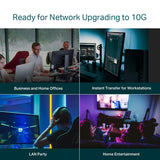 TP-Link TL-SX1008 8-Port 10G Multi-Gigabit Switch – Desktop/Rackmount, 160 Gbps, leiser Lüfter