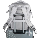 Camry CR 6881mg Reiserucksack 24L erweiterbar, Handgepäck Rucksack mit Laptopfach bis 15,6 Zoll, Business Backpack mit RFID-Fach, USB-Anschluss, Trolleykompatibel Grau