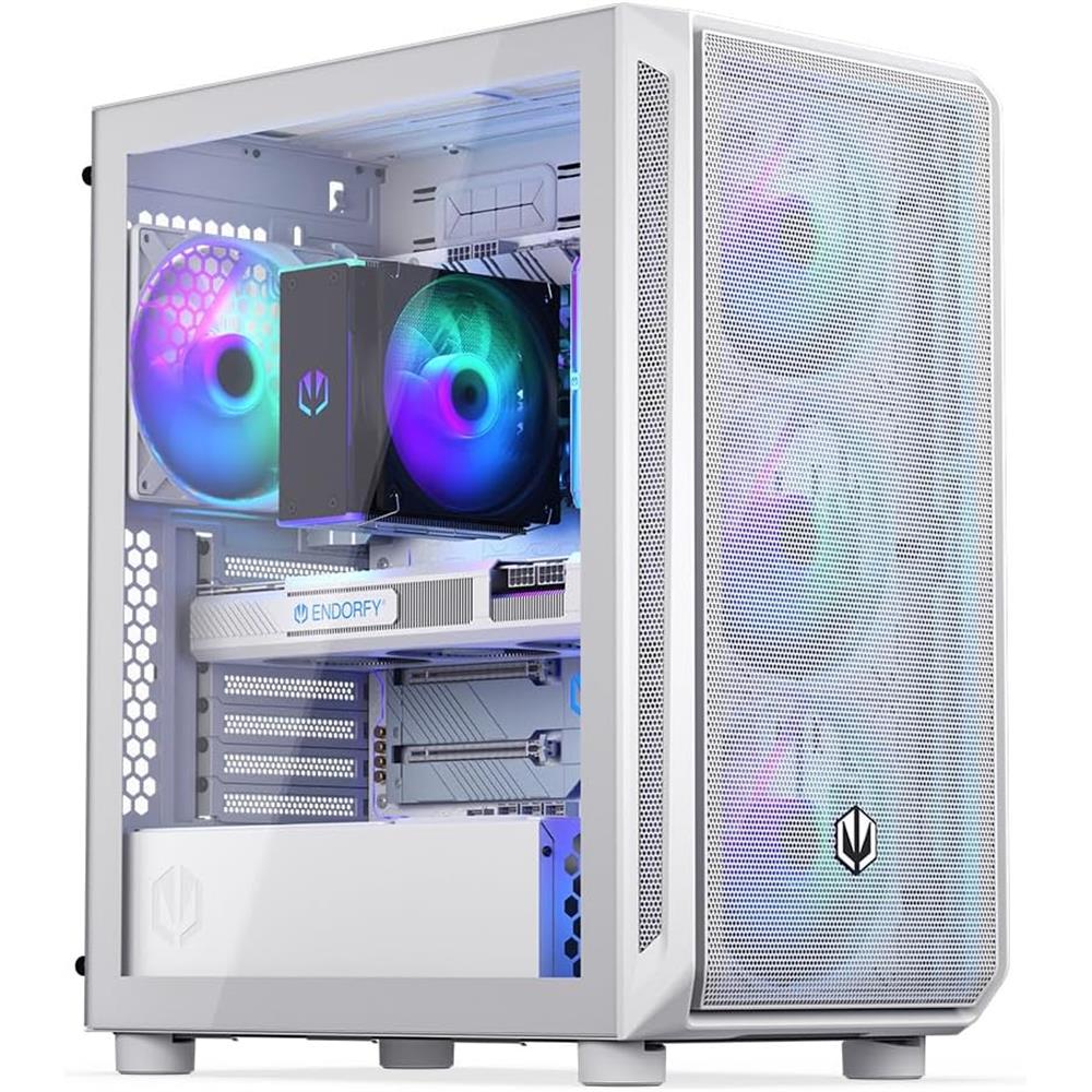 ENDORFY Arx 500 White ARGB – Weißes PC-Gehäuse mit 4 ARGB-Lüftern