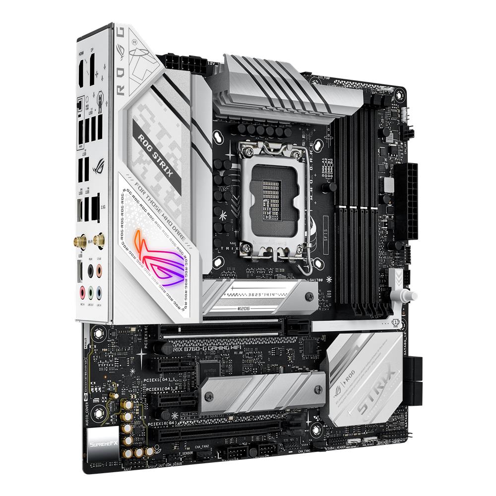 ASUS ROG STRIX B760-G GAMING WIFI Mainboard Sockel Intel LGA 1700 (Intel B760, mATX, DDR5) weiß