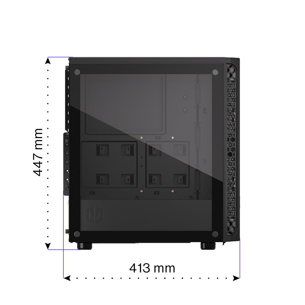 ENDORFY Signum 300 Air, ATX PC-Gehäuse, inkl. 4x 120mm PWM-Lüfter, Mesh-Frontplatte, Seitenteil aus gehärtetem Glas | EY2A005