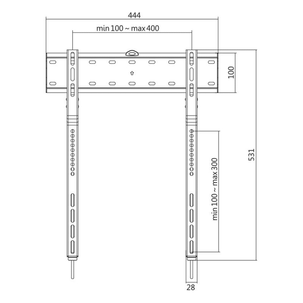 LogiLink TV-Wandhalterung, 32–65", starr, 40 kg max.