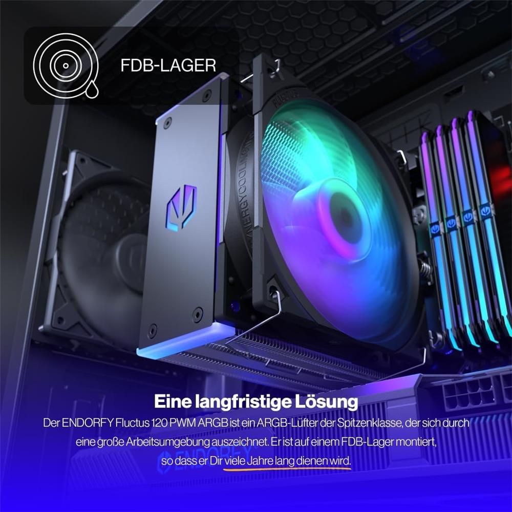 ENDORFY Fluctus 120 PWM ARGB PC-Gehäuselüfter, 120mm, Beleuchtet | EY4A002