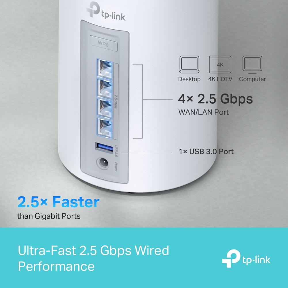 TP-Link Deco BE65 1er Pack BE9300 WiFi 7 Mesh System Tri Band 2.5G HomeShield