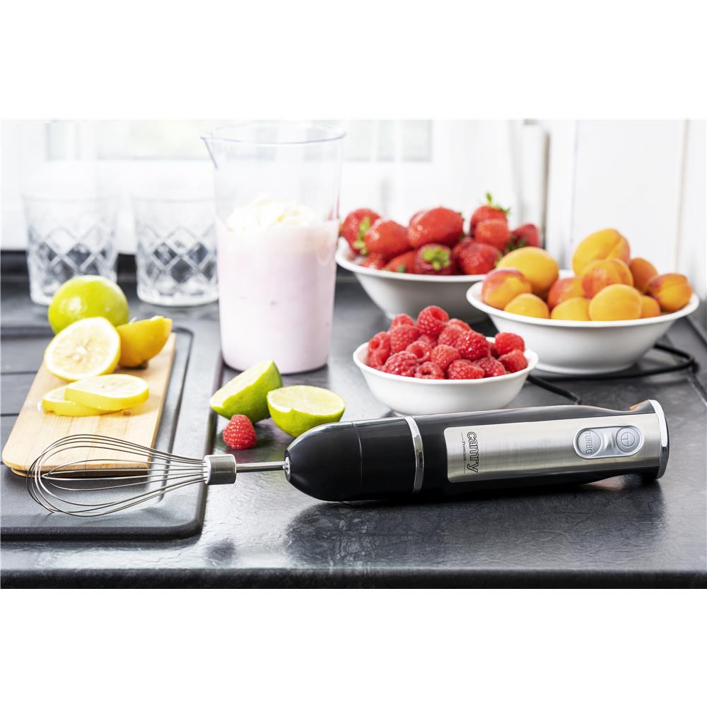 Camry CR 4621 Stabmixer Mini Set 2in1 Schneebesen 600 Watt Handmixer Edelstahl schwarz