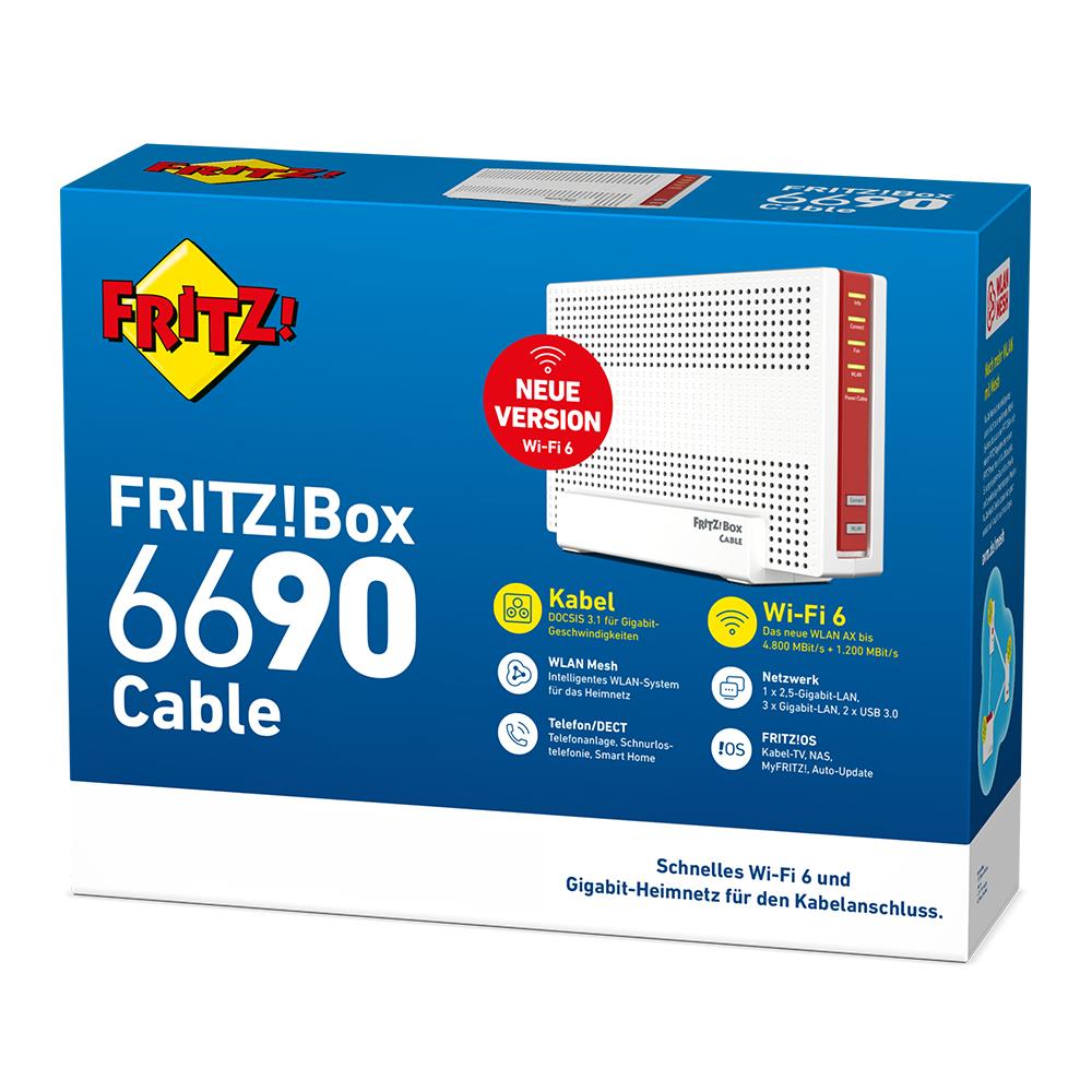 FRITZ!Box 6690 Cable – High-End Kabelrouter mit Wi-Fi 6 & 2,5-Gigabit-LAN