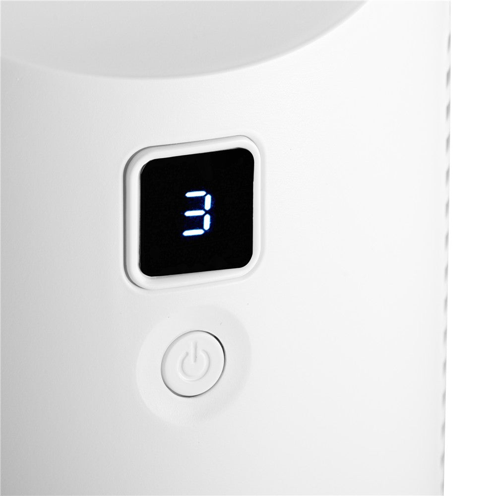 Adler AD 7343 USB-Tischventilator ohne Rotorblätter, kabellos, leise, mit Akku, LED-Display und 3 Geschwindigkeitsstufen, modern, Weiß