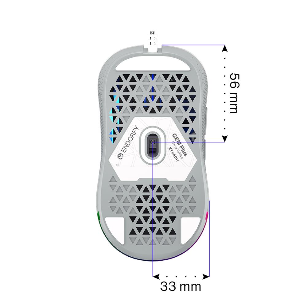 ENDORFY GEM Plus OWH EY6A011, Weiß, Maus, Ultraleicht, Beleuchtet