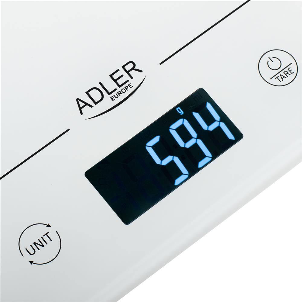 Adler AD 3170 Digitale Küchenwaage in Weiß für max 15kg