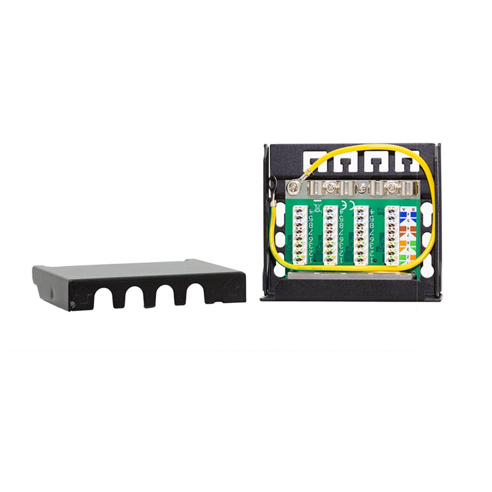 LogiLink Cat.6A Patchpanel – Mini Verteiler, 4 Ports, geschirmt