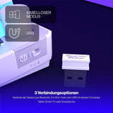 ENDORFY Thock 75% Wireless DE Kailh Box Black Onyx White Pudding, Tastatur, Weiß, DE-Layout, Kabellos, Beleuchtet